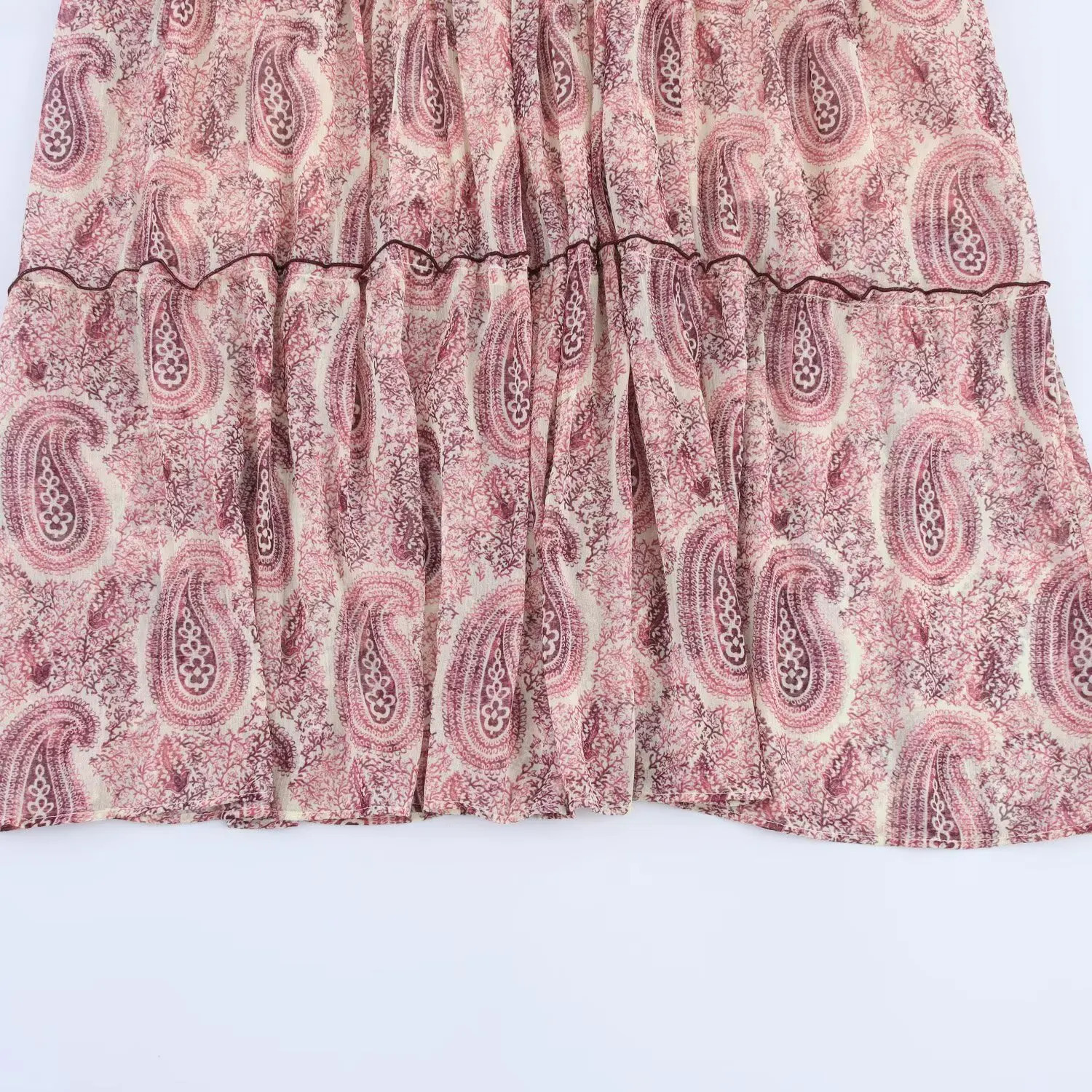 UNIZERA Womens Half Skirt Retro Printed Elastic High Waist Splicing and Embracing Style Summer 250514