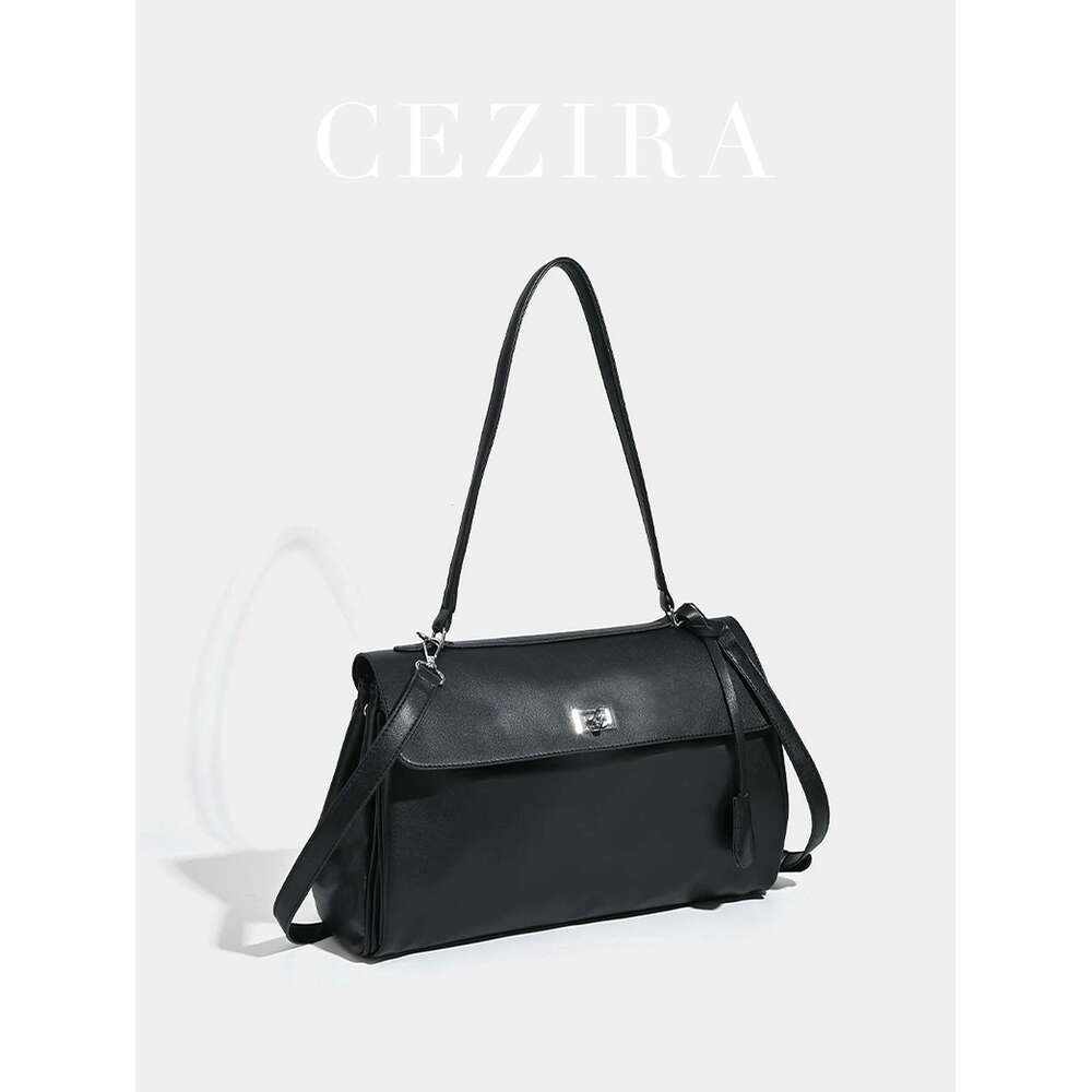 Business Elegant Women Shoulder Tote Office Large Vegan Faux Leather Turn-Lock Flap Cover Square Minimalist PU Messenger Bag