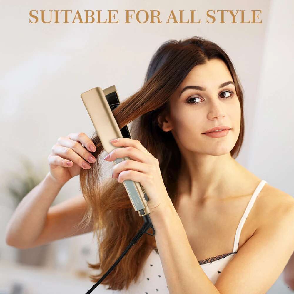 RUCHA Flat Iron Touch Screen Titanium Wide Plate Brazilian Keratin Treatment Hair Straightener MCH Fast Heanting