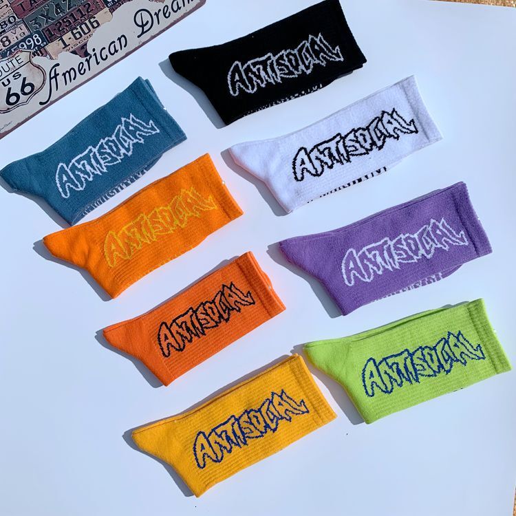 Designer Socks Trendy Ins Men S And Women S Long Haruku Hip Hop Street Mid Tube College Style Skateboarding Socks Sports Socks