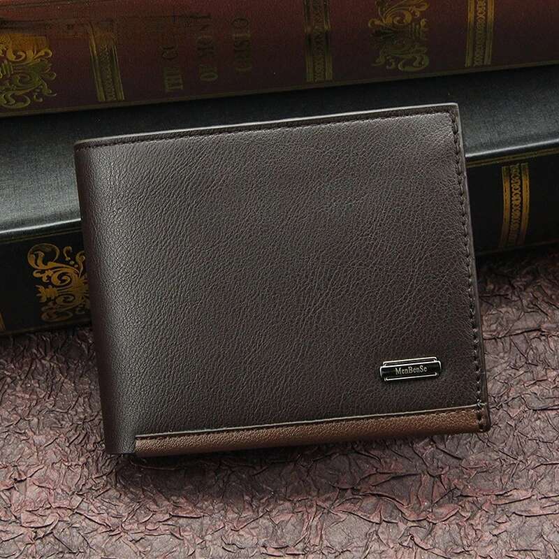 Leather Men Premium Product Real Cowhide Wallets for Man Short Black Walet Portefeuille Homme Design Purses Coin Bag