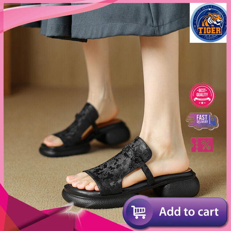 Ddmytiger China Chic Style Open Toe Thick Soled Sandals For Women Wearing Flip Flops In The Summer Of New Chinese Muffin Slippers Outdoor Shoes