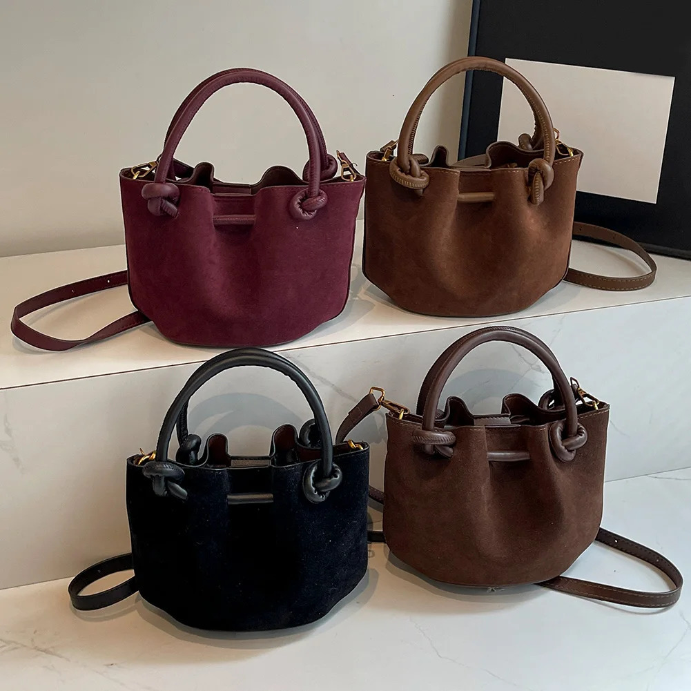 Women Lady Handbags Purses Solid Color PU Leather Fashion Versatile Bucket Bag Single Shoulder Sling 250514