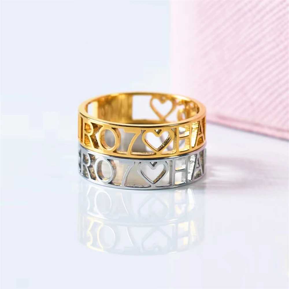 Roman Numeral Ring Custom Name Date Rings for Women Wedding Jewelry Anniversary Gift Stackable Stainl Steel Letter RingsXJ250514