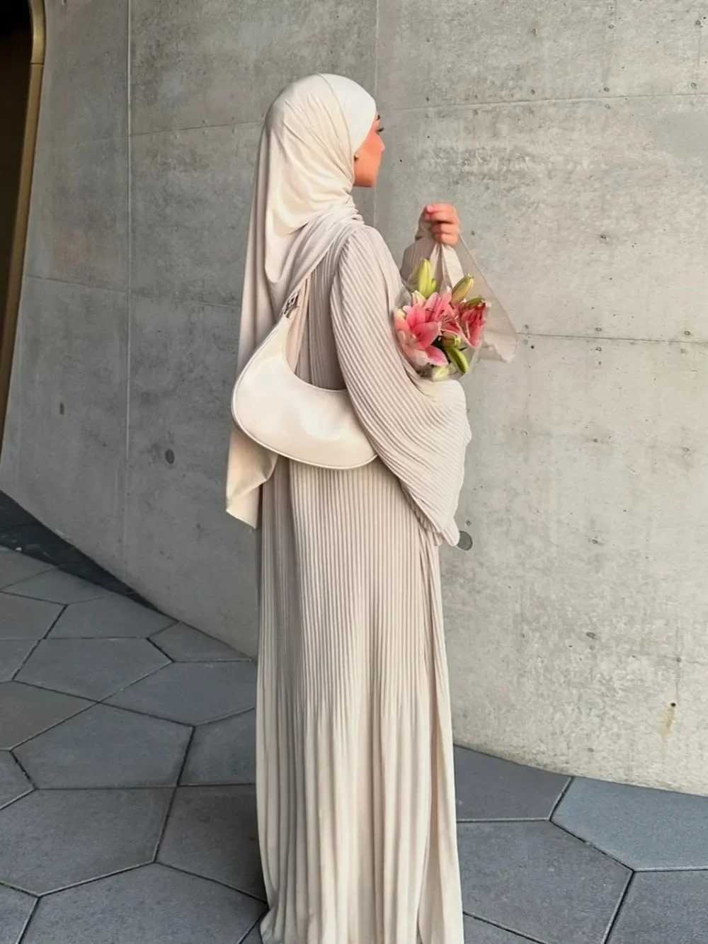 Eid Muslim Dress for Women Pleated Flare Slve Jalabiya Kaftan Islam Vestidos Arab Long Robe Ramadan Morocco Dubai Abayas 2024 X250514