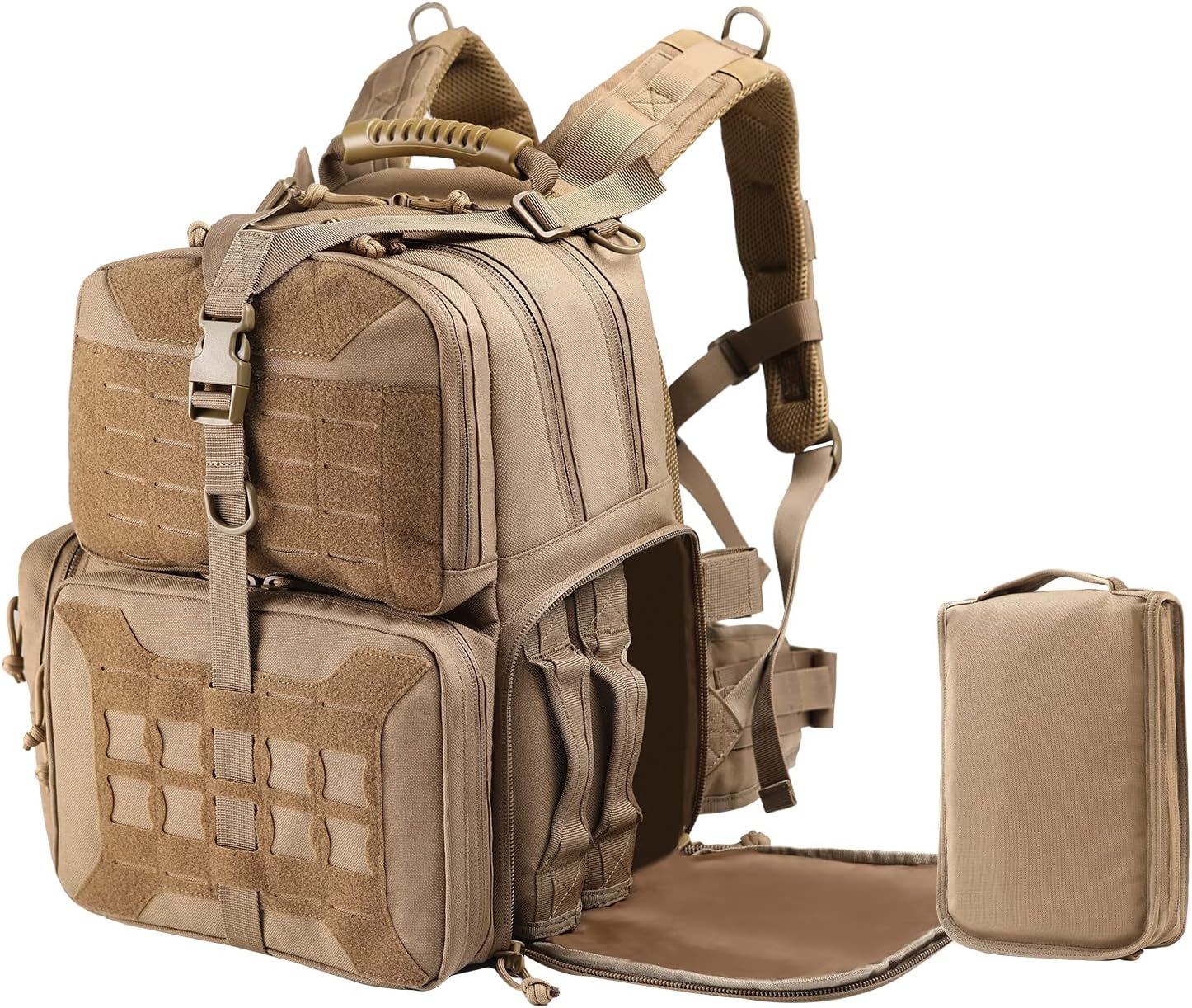 VOTAGOO Tactical Range Backpack, Gun Bag for Handguns and Ammo, 3 Pistol Carrying Cases for Hunting Shooting