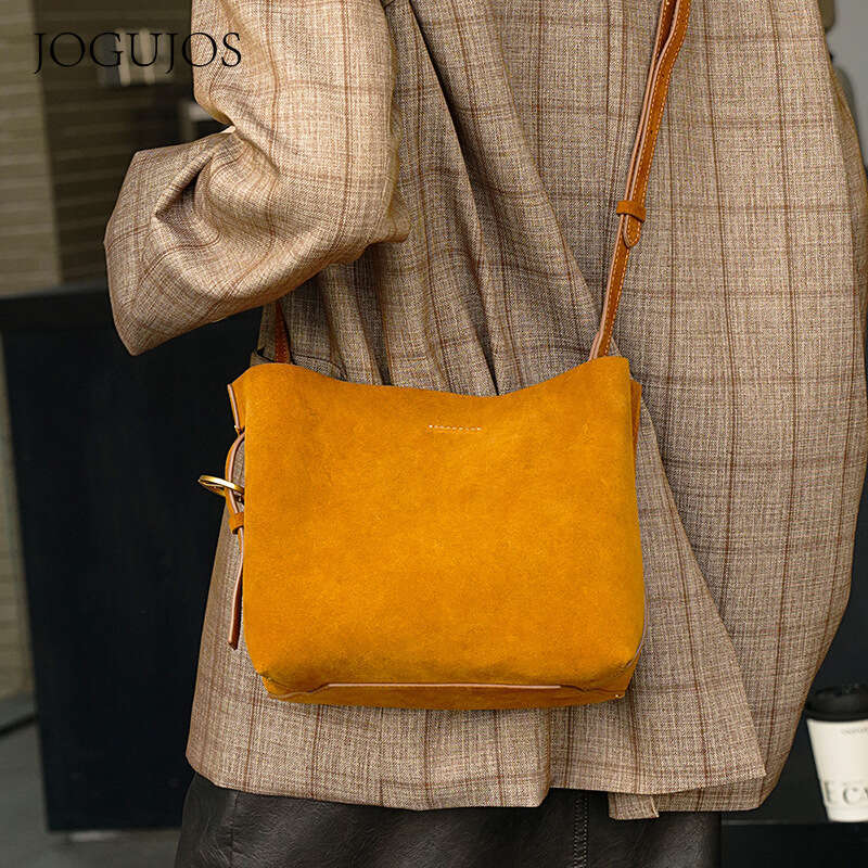 JOGUJOS Genuine Leather Casual And Fashionable Cowhide Shoulder Bag, Handbag, Multifunctional Women's Crossbody Bag