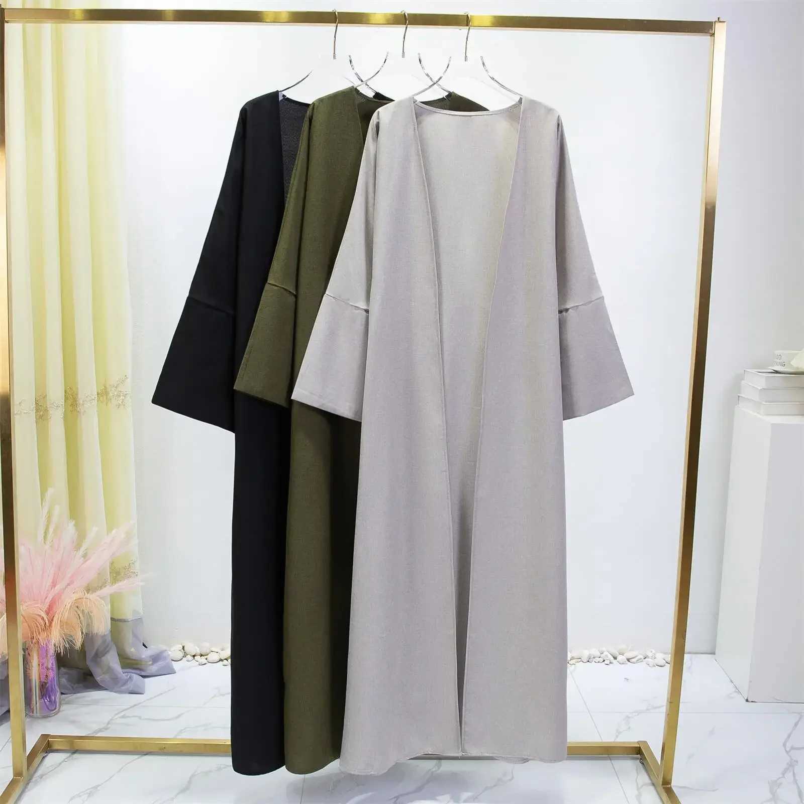 Dubai Modest Women Open Kimono Abaya Dress Women Muslim Long Coat Ka Eid Ramadan Arab Robe Caftan Islam Clothing Femme Gown X250514