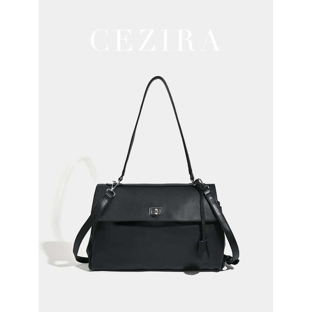 Business Elegant Women Shoulder Tote Office Large Vegan Faux Leather Turn-Lock Flap Cover Square Minimalist PU Messenger Bag