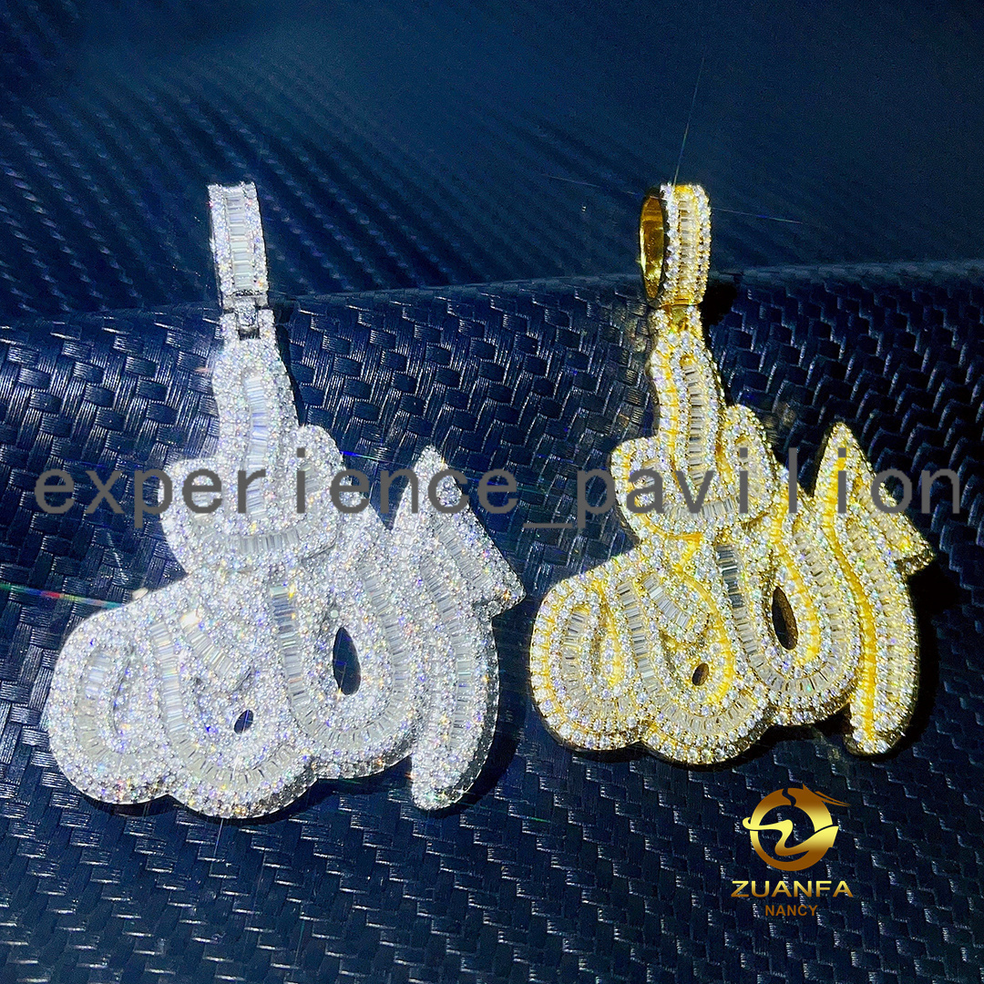 Fashion Hip Hop Jewelry VVS Moissanite Pendant Mens Necklace Pass Diamond Tester Iced Out Anchor Pendants