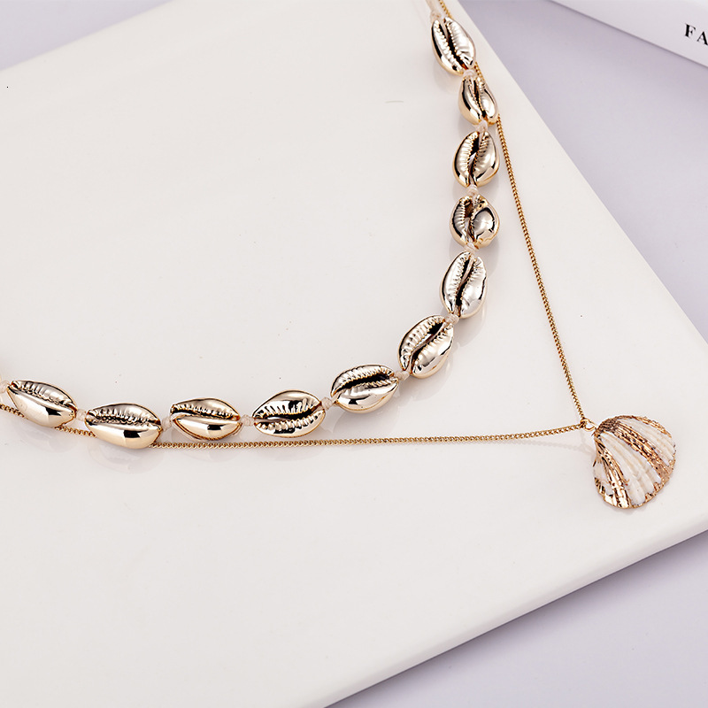 Electroplated tooth shell wax wire chain exquisite artificial necklace for direct sale