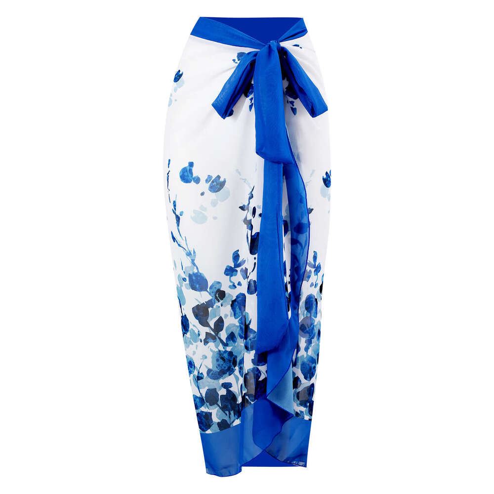 New European and American retro printed women's conservative one-piece chiffon cover two-piece swimsuit set 2025 new style chic elegant clothing