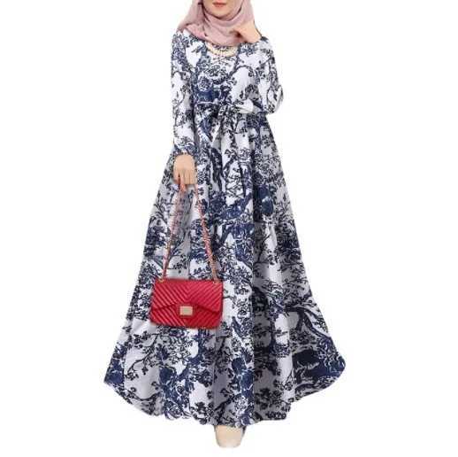 Women dress Eid Muslim Dresses Long Slve O Neck Dubai Abaya Print Long Robe Patchwork Kaftan Casual Abayas Ramadan Morocco X250514