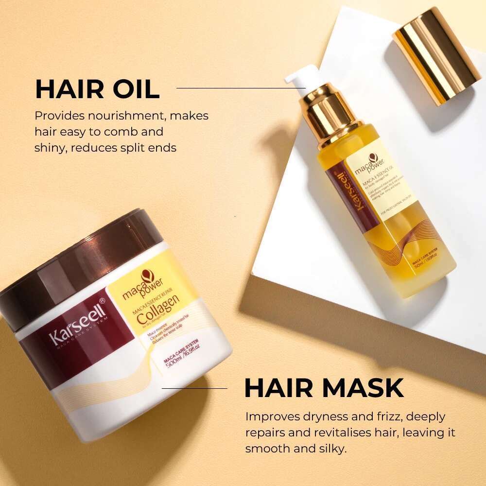 Karseell Collagen Mask 500Ml 16.9 + Argan Oil Serum 50Ml 1.69 Fl.Oz For Dry Damaged All Hair Types