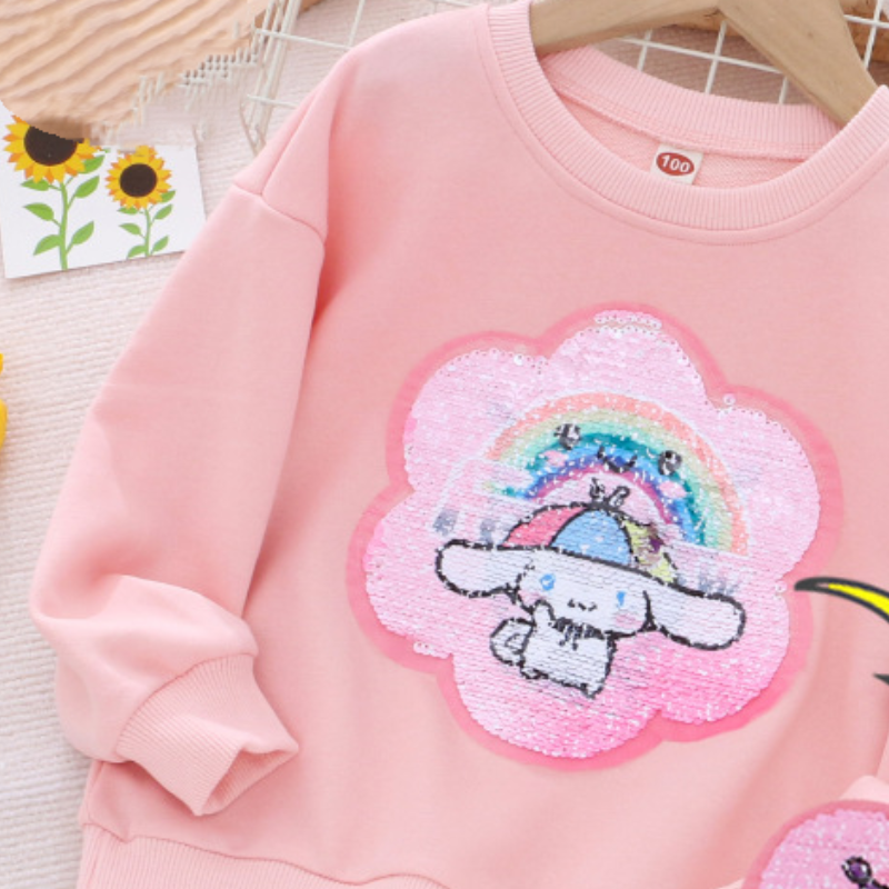 DISNEY Frozen Elsa princess Kids designer clothes girls designer clothes Round neck color changing clothes comfortable and soft.