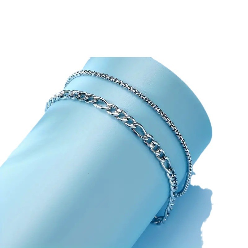 Jewelry Pop Stacked Men's Simple Personalized Flat Chain Bracelet Trendy Handpiece