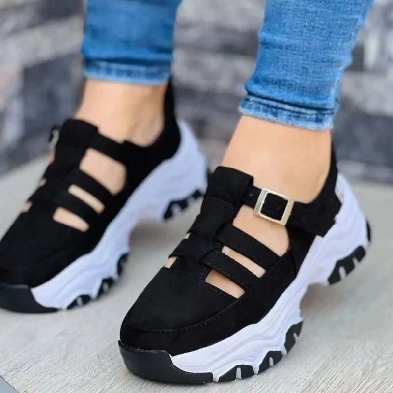 New Thick-soled Sports Fashion Casual Comfortable Slip-on Flat Women's Heightening Vulcanized Shoes