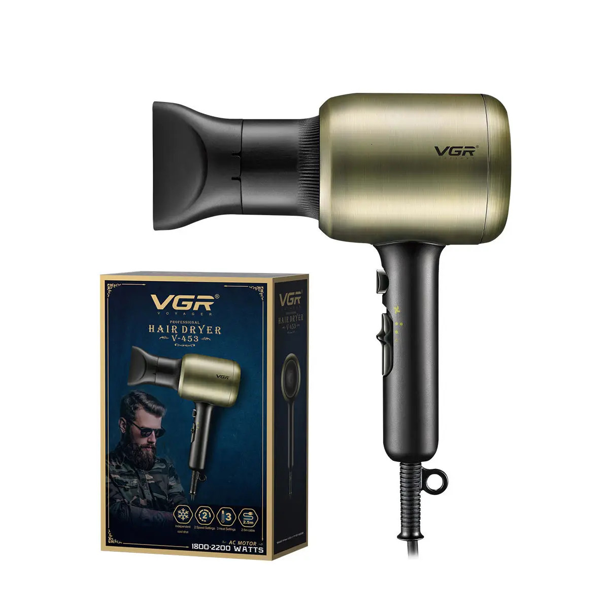 VGR n 1800-2200W Powerful Electric High Speed Salon Professional Hair Dryer 250513