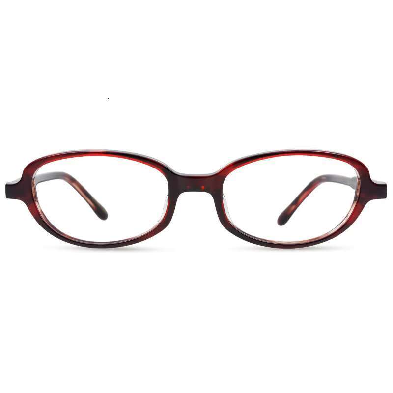Handmade acetate fiber glasses - dual color oval frame, lightweight, easy to travel