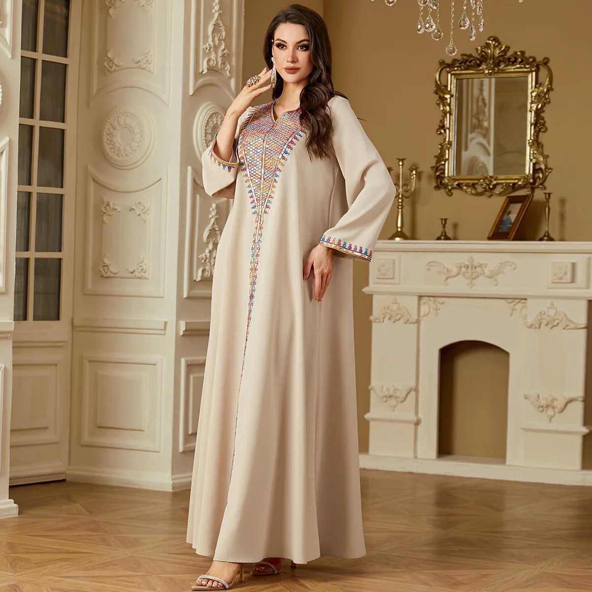 2025 Ramadan Sequin Embroidery Abayas for Women Muslim Dress Eid Turkey Kaftan Dubai Femme Robe Morocco Vestidos Jalabiya Caftan X250514