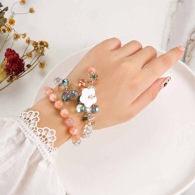 New internet famous crystal for women, cute, sweet style, small and fresh bracelet, personalized jewelry, pearl bracelet combination