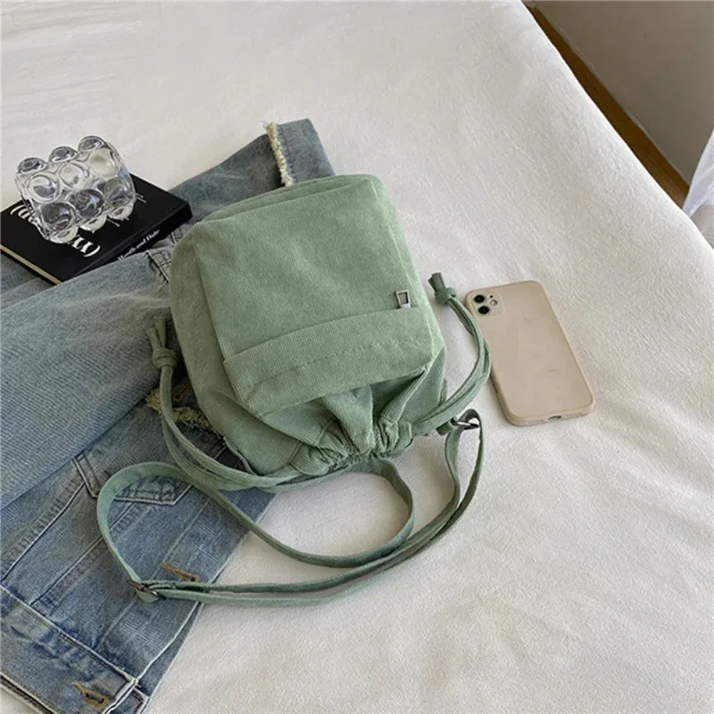 Women Bag Middle Shoulder Korean Style Drawstring Bucket Casual Light Youth Crossbody Whole Sale 250514