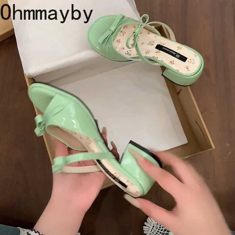 Summer Thick Heel Women Slippers Elegant Open Toe Dress Slides Ladies Concise Dancing Party Prom Shoes W250514
