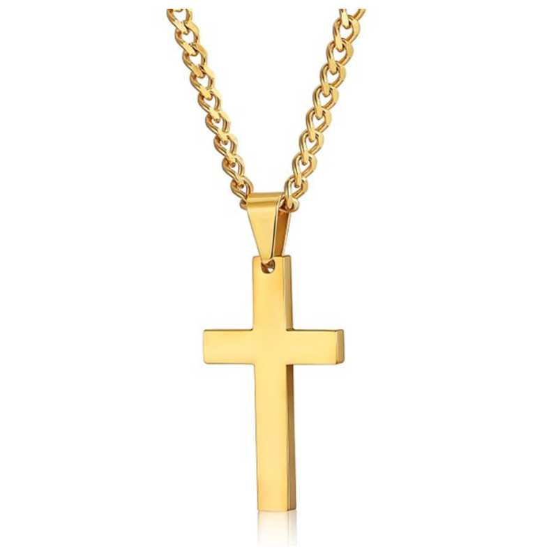 Fashionable cross pendant necklace, high-quality outdoor wear, matching accessories for men and women