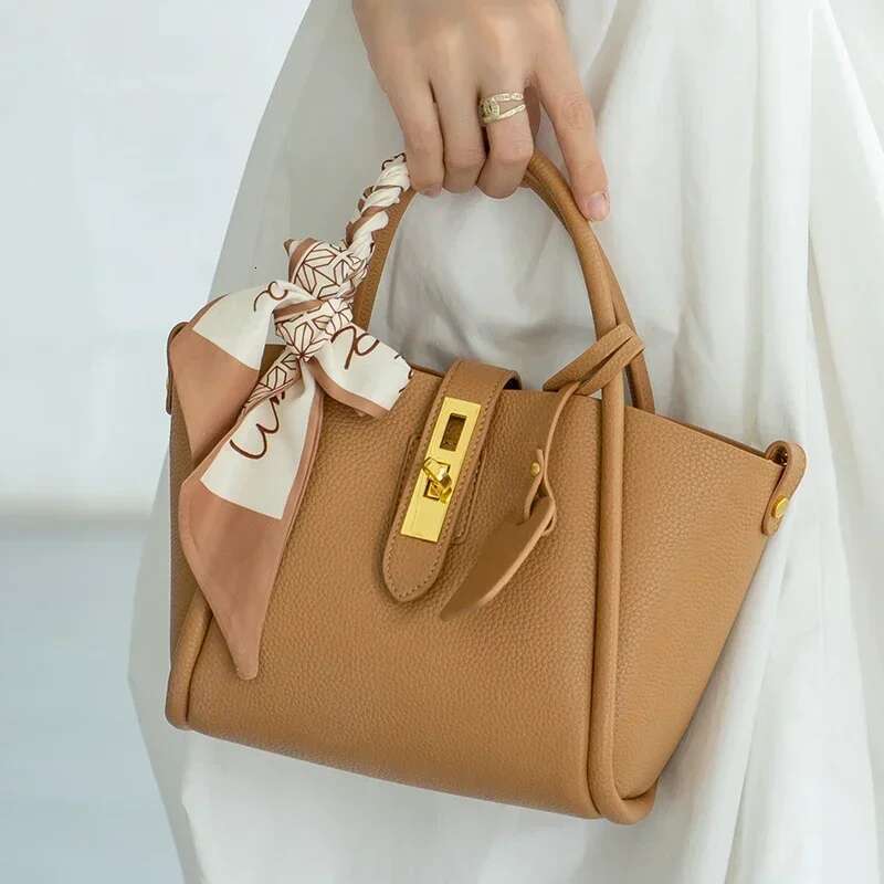Women's Natural Cow Genuine Leather Shoulder Bag Female High Quality Designer Handbags Ladies Fashion Tote Crossbody Bags