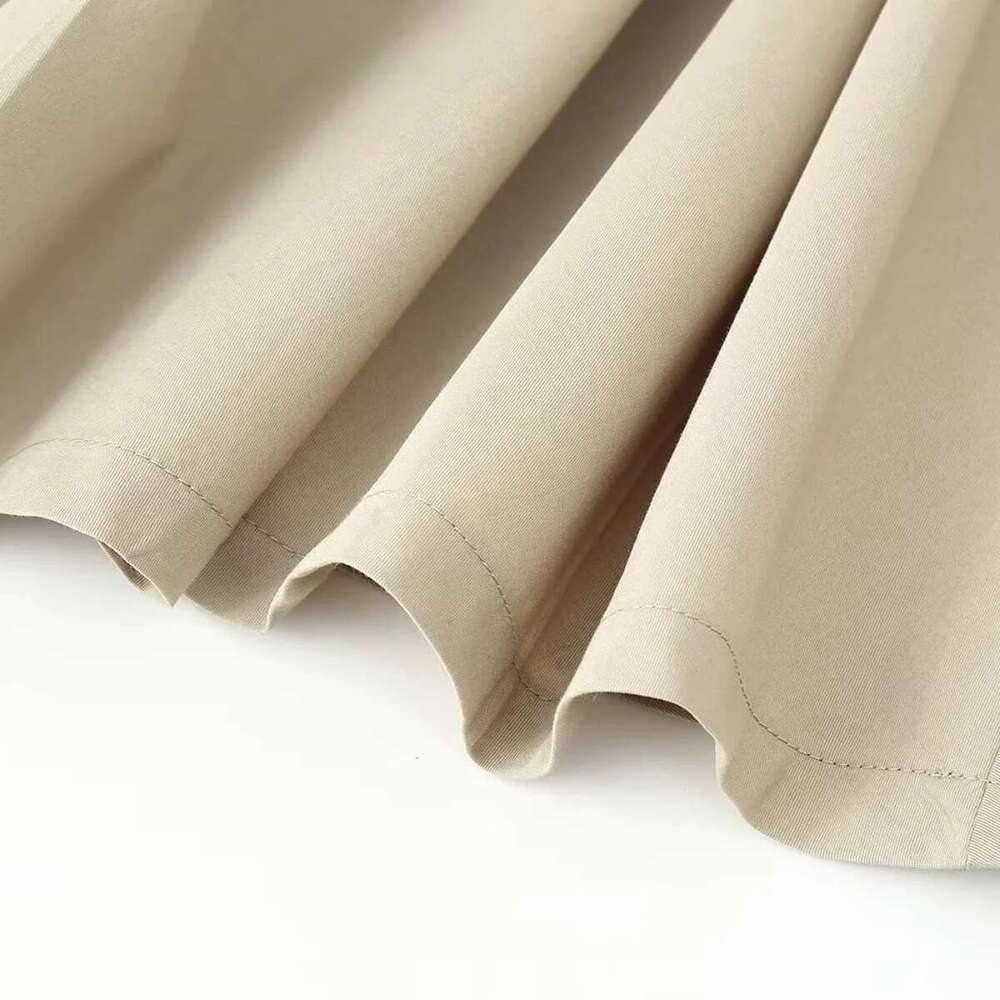 ZBZA Women's Belted Dress Round Neck Sleeveless Splicing Design A-Line Mid-Length Spring And Summer New Fashion Long Skirt