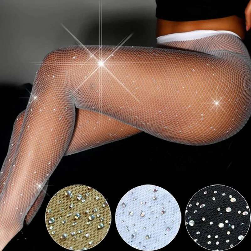 Summer Fishnet Dia Pantyhose for Women Sexy Fashion Shiny Net Female Slim Rhie Mesh Nylon Stockings Tights