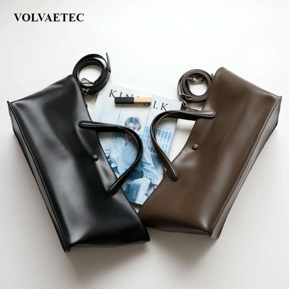 VOAETEC New Leather French Minimalist Niche Premium Sense Casual Versatile Large Capacity Commuter Messenger Tote Bag
