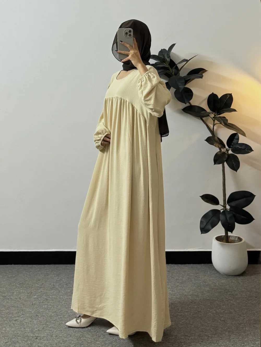 Loose Maxi Prayer Dress Muslim Modest Dresses Jilbabs Full Slve Casual Solid Pockets Robe Long Ramadan Dress Women Abayas X250514