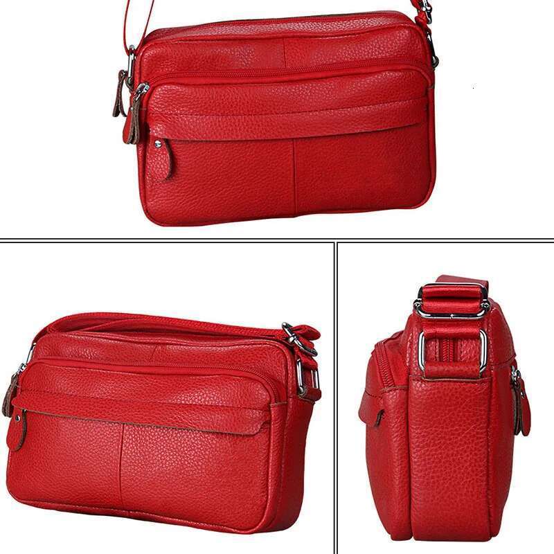 Genuine Cow Leather Women Handbags Single Shoulder Zipper Messenger Bags Soft Phone Pocket High Quality Crossbody Female Bag