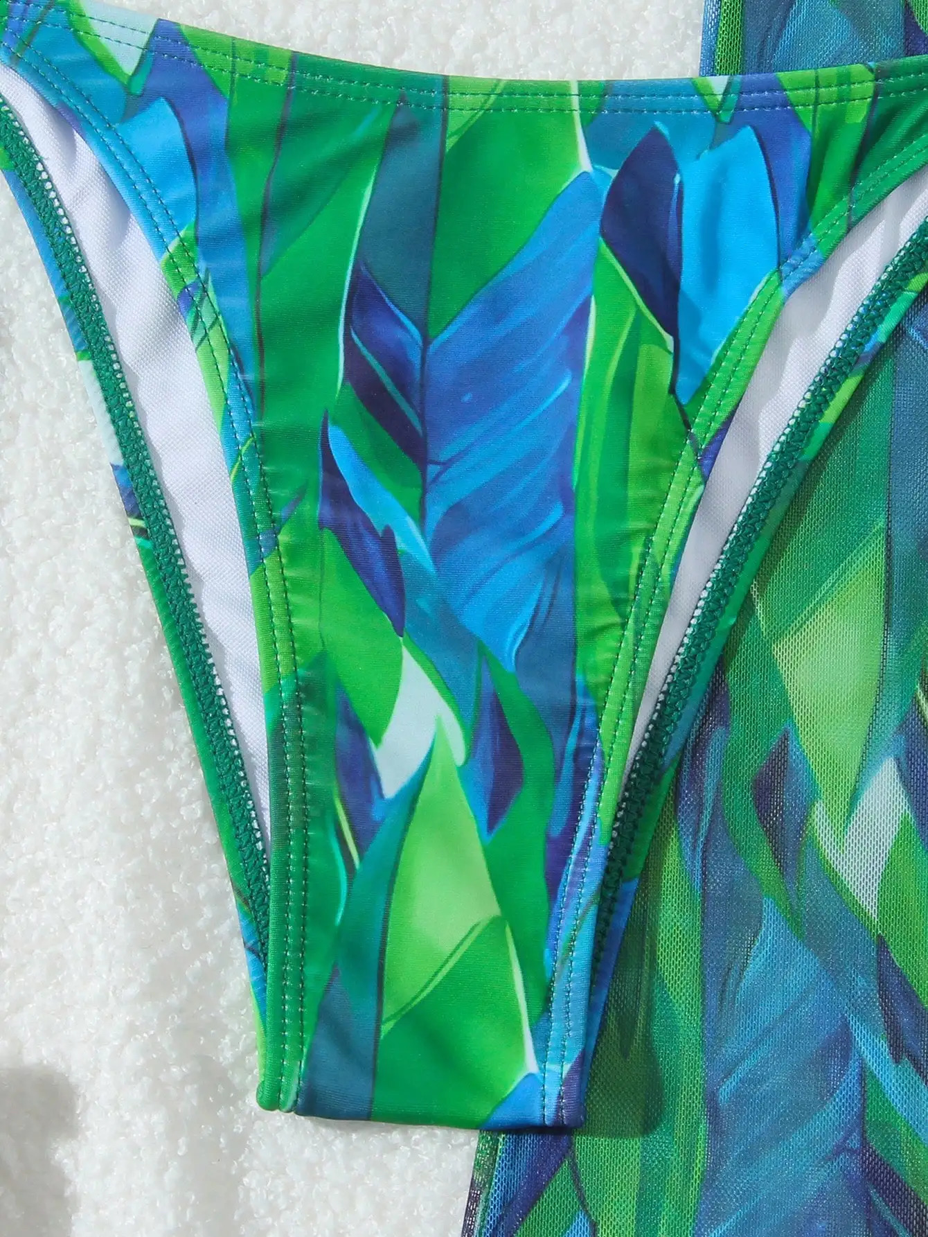 2025 summer peacock green swimsuit threepiece skirt bikini 250506