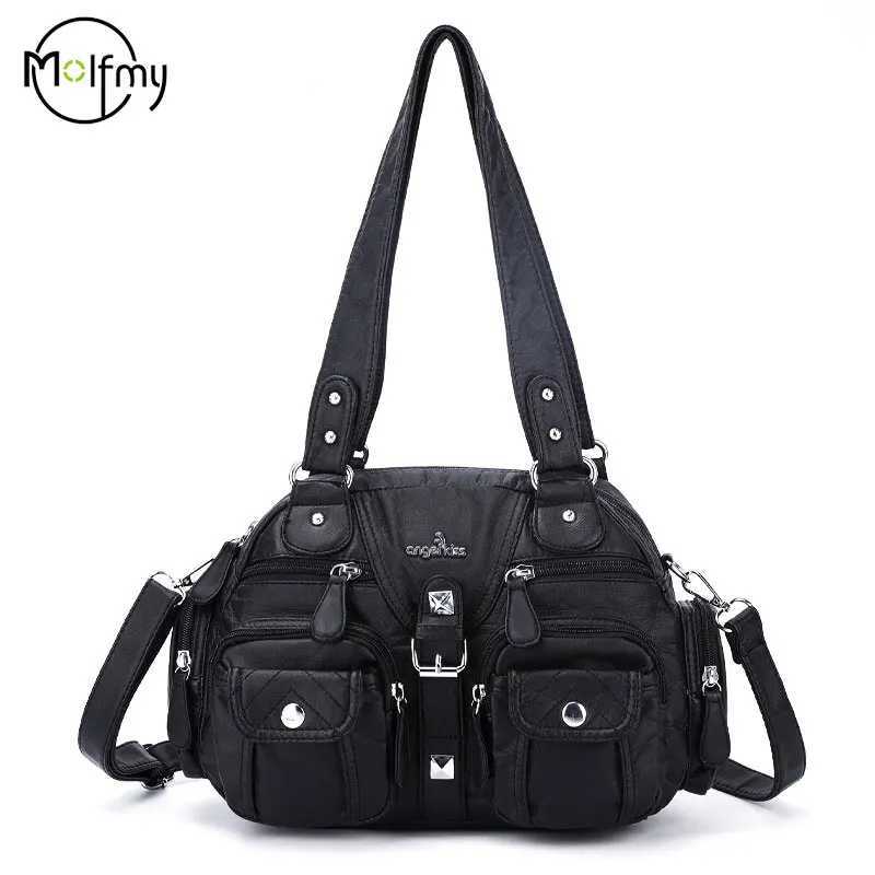 PU Lady Bag Wen Handbag Women Shoder Bag Soft Hobos Messenger Top-handle Handbag Sahel FrtPockets Purse Womens Bags Z250514