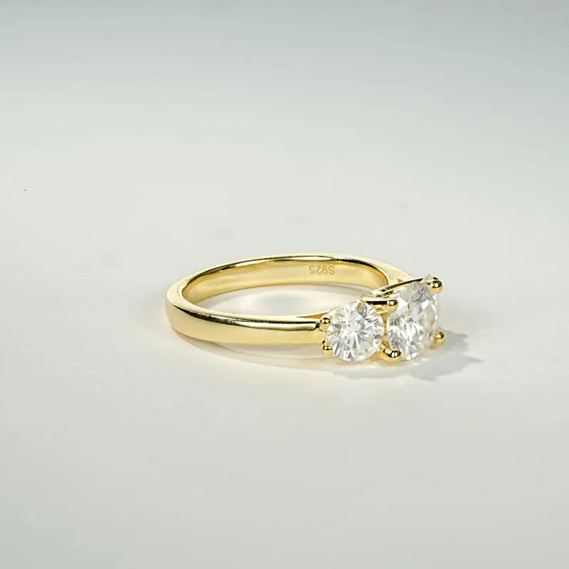 3.0CTTW 6.5mm D Color Engagement Wedding Ring 925 Sliver GRA Certified Three Stone Band for Women Promise Fine Jewel 250509