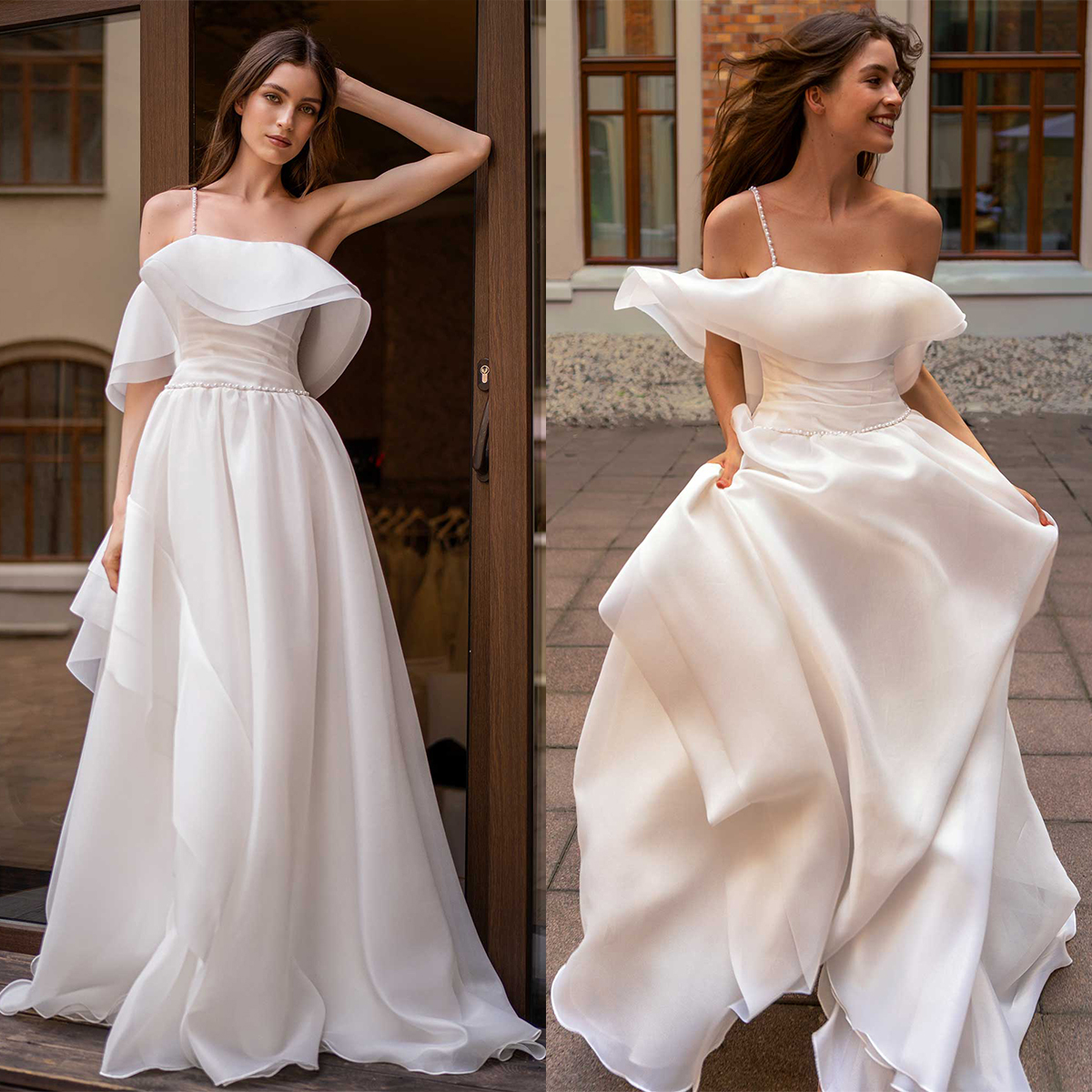 Exquisite A Line Wedding Dresses Sexy Off Shoulder Appliques Lace Bridal Gowns Custom Made Backless Sweep Train Robe