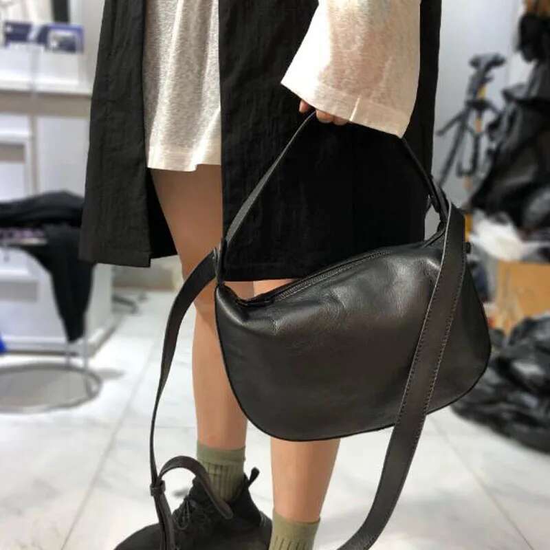 Fashion Simple Cow Skin Handle Casual Fanny Multi Wear Belt Shoulder Bag Ladies Genuine Leather Crossbody Bags