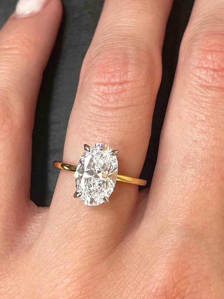 925 Sterling Silver Luxury 1-8CT Zircon Gorgeous Oval Stone Ring For Women Engagement Wedding Luxury High Quality Fine JewelryXJ250514