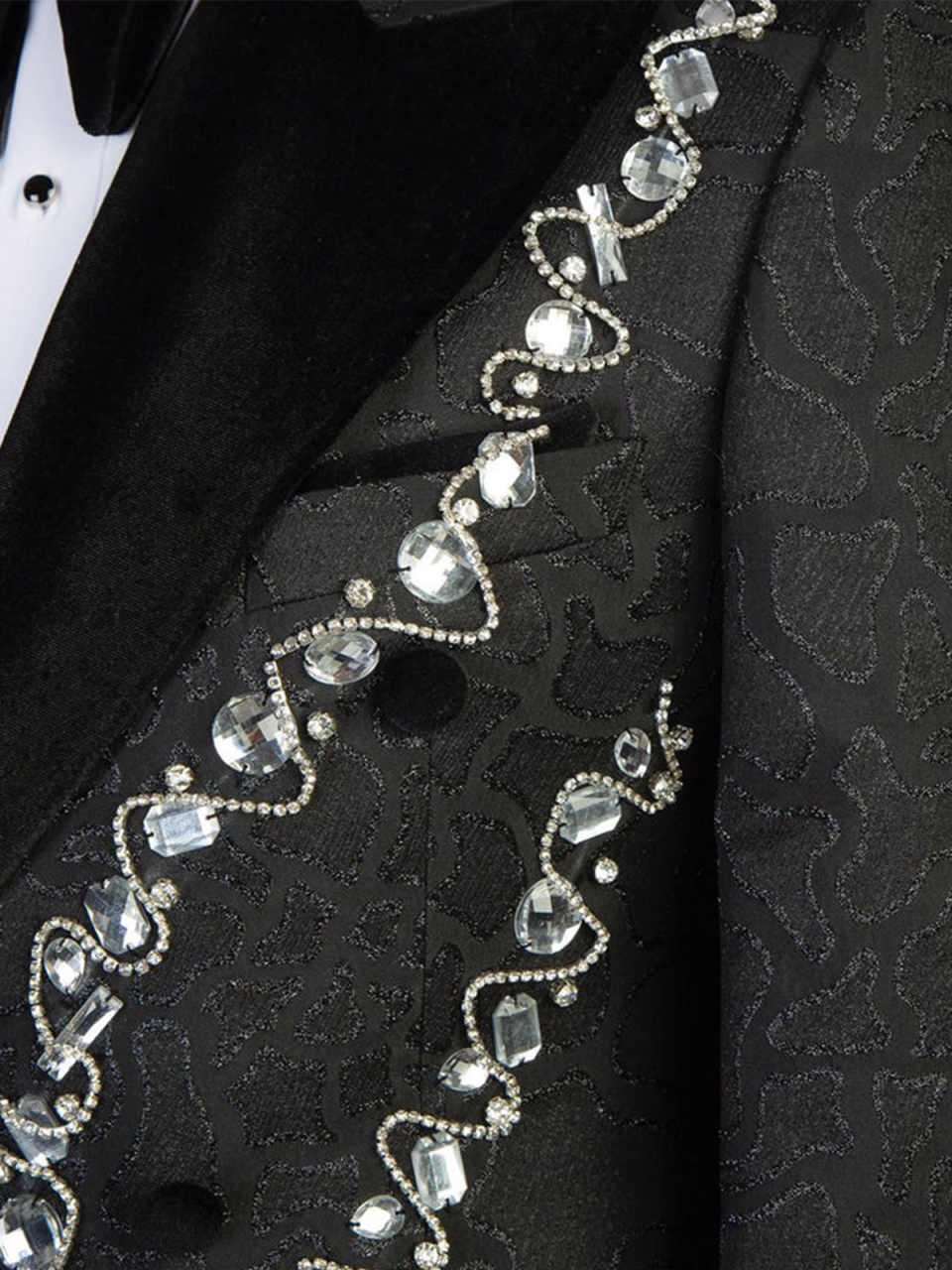 Luxury Beading Wedding Tuxedos 1 Piece Set Jacket Double Breasted Men Suit Designer Crystal Groom Blazers Customized