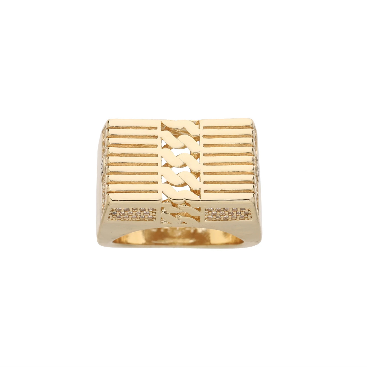 Elegant chain Cuban ring 14K brass ring party elegant mens ring 7/8/9 punk ring 250509