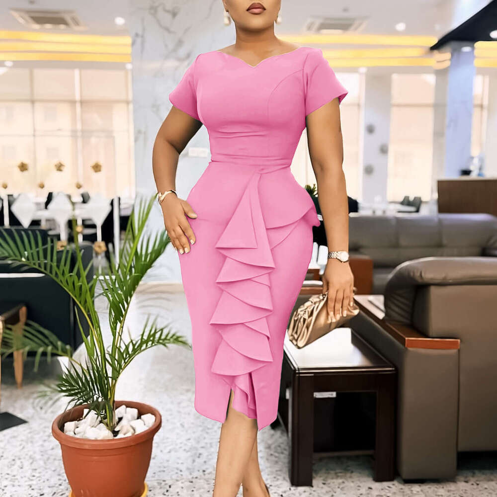 Women's Wear Women's Wear Plus Size Women's New Fashionable And Elegant Ruffled Thong Dress