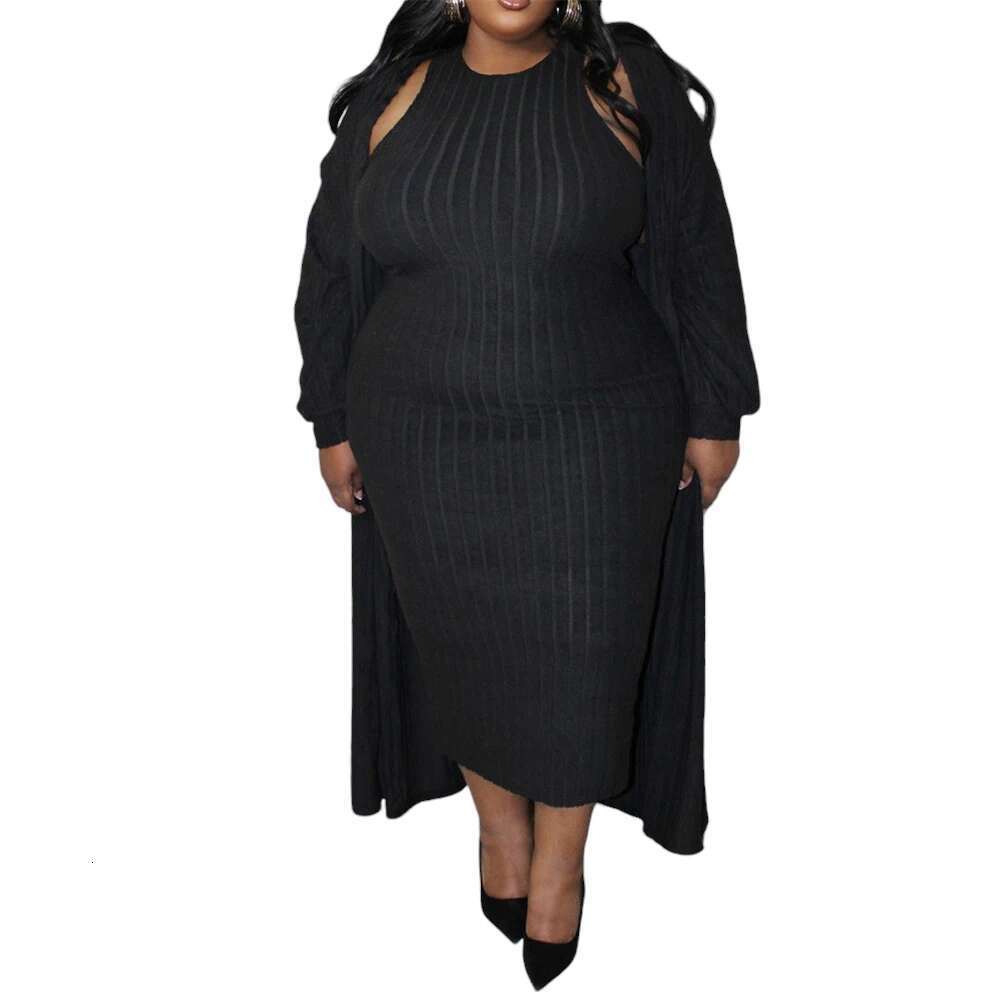 Plus Dress Women Clothing Oversized Fashion Korean Two-piece Suit Large Size Elegant Sexy Bodycon Shirt Dresses Female Skir