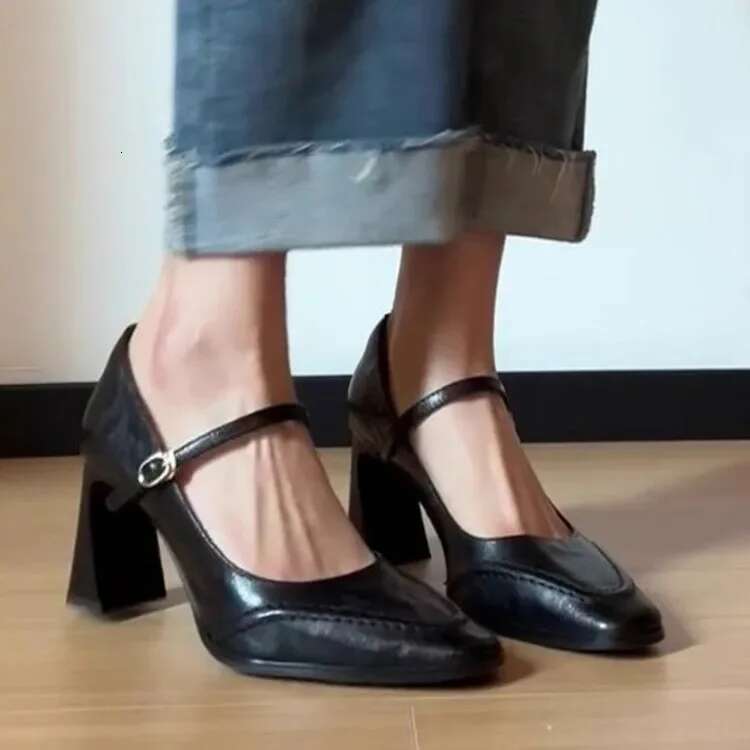 Women High Heels Square Toe Chunky Sandals Elegant 2025 New Brand Party Summer Shoes Dress Woman Pumps Zapatillas Mujer