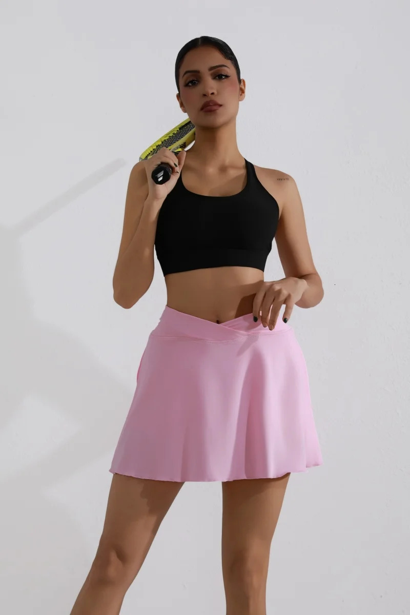 Golf Skirt Womens High Waist V Summer Running Outdoor Tennis Pocket Fitness Casual Shorts 250514