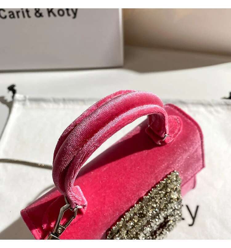 Satin Women's Handbag Crystal Shiny Rhinestones Dia Evening Wedding Party Clutch Purse Shoulder Messenger Bag