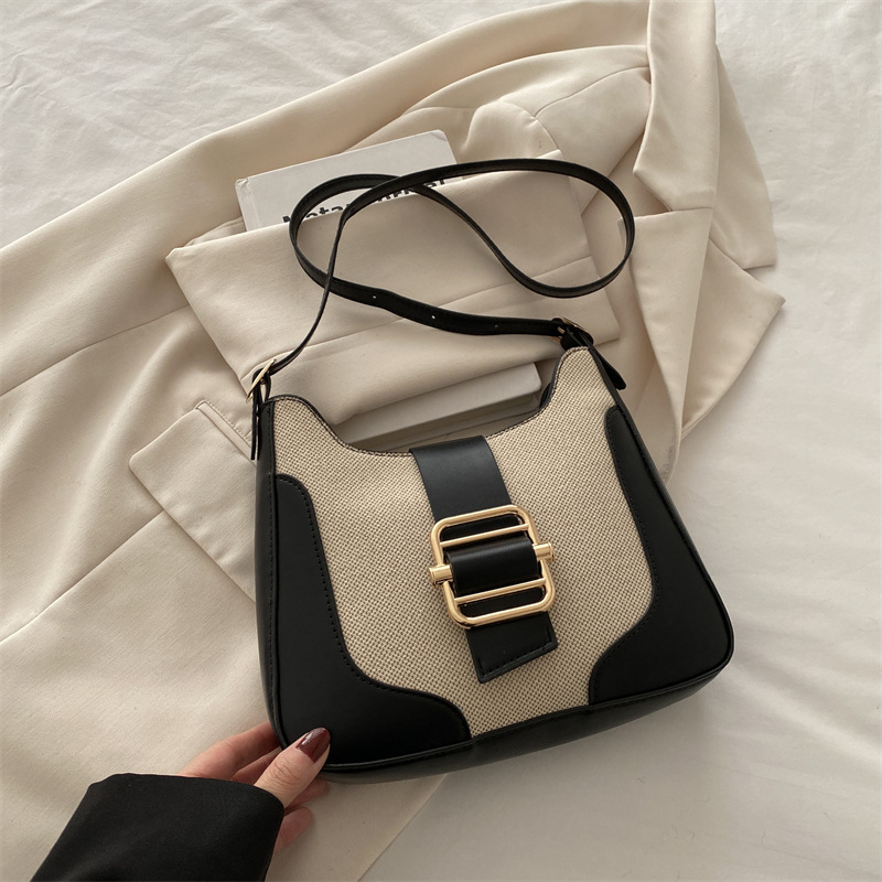 Korean Version Contrasting Color Underarm For Women Spring/summer 2025 New Trendy Fashion Handbag Luxury Bag Single Shoulder Diagonal Cross Bag New Fr