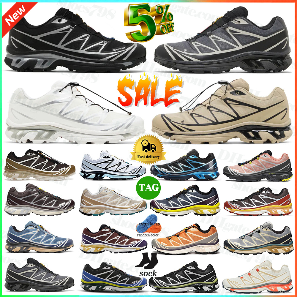 2025 Designer shoes hiking shoes men women XT-6 trend Triple Black White fabric shock-absorbing anti slip wear-resistant low top running shoes size 36-45