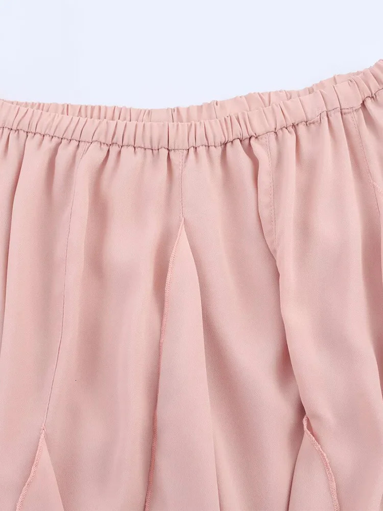 Womens Clothing European and American style slim high waist irregular layered decorative skirt 250514